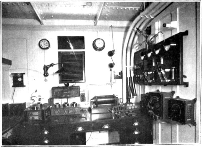 1913 Marconi operator room for 5 kilowatt ocean liner station.