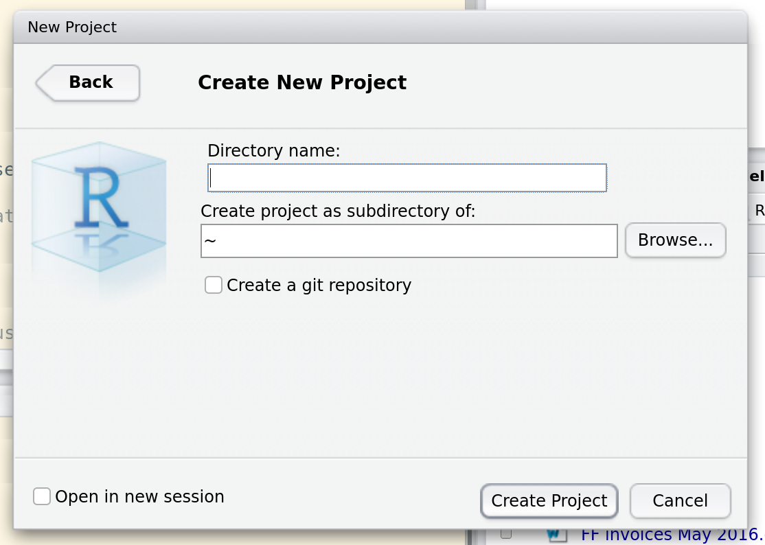 RStudio: New Project